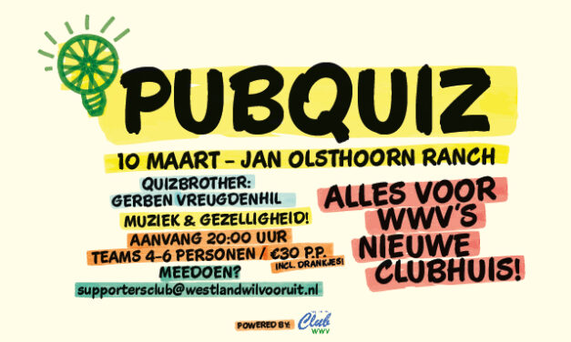 Inschrijving Pubquiz op vrijdag 10 maart gesloten (vol=vol)