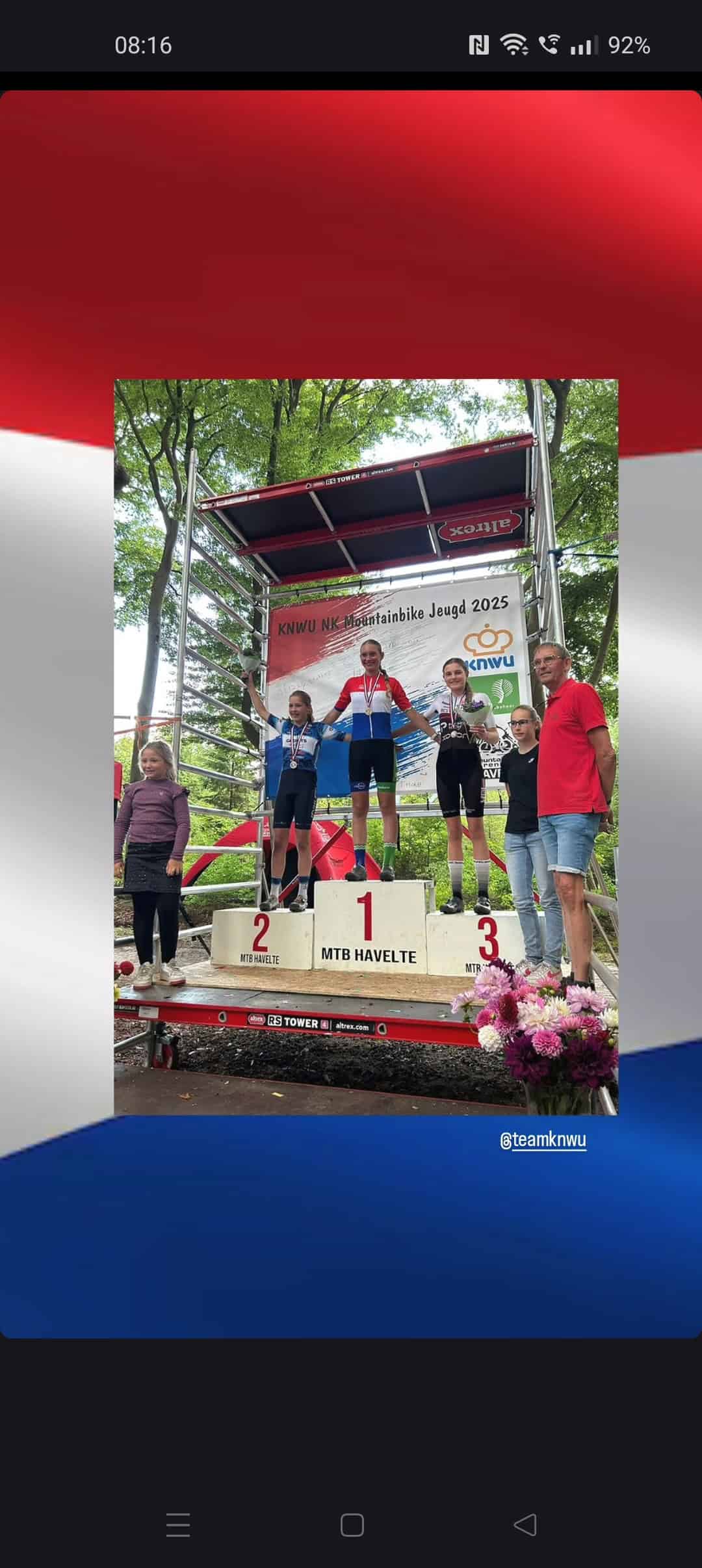 Julia Herman Nederlands Kampioen MTB jeugd cat. 6